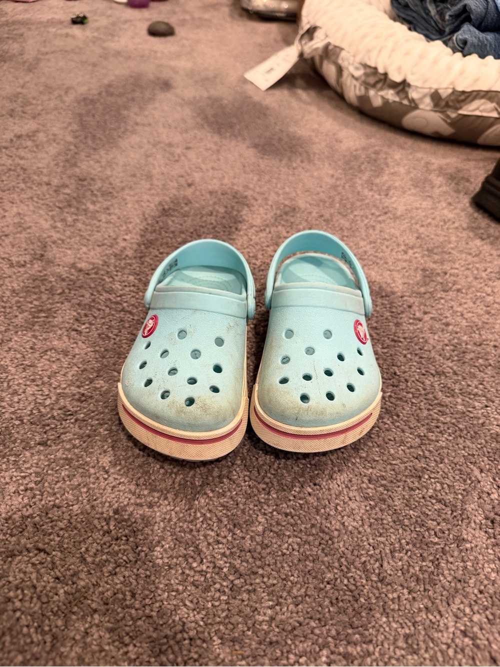 CROCS Light Blue Kids Clog Sandals with Back Strap